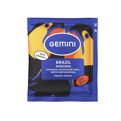Дріп-кава Gemini Drip Brazil Mogiana 5 шт Дріп-кава Gemini Drip Brazil Mogiana 5 шт