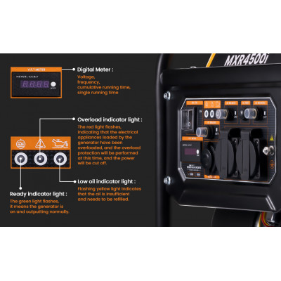 Инверторный генератор Maxpeedingrods MXR4500i, 3,2/3,5 кВт Инверторный генератор Maxpeedingrods MXR4500i, 3,2/3,5 кВт