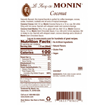 Monin Coconut Syrup 700 ml Monin Coconut Syrup 700 ml