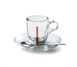 Чашка Kimbo espresso glass с блюдцем