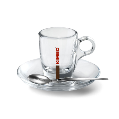 Чашка Kimbo espresso glass з блюдцем Чашка Kimbo espresso glass з блюдцем