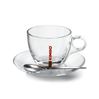 Cup Kimbo cappuccino glass with a saucer Cup Kimbo cappuccino glass with a saucer