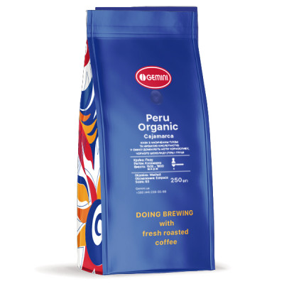 Кава в зернах Gemini Monosort Peru Organic Cajamarca Espresso 250 г Кава в зернах Gemini Monosort Peru Organic Cajamarca Espresso 250 г