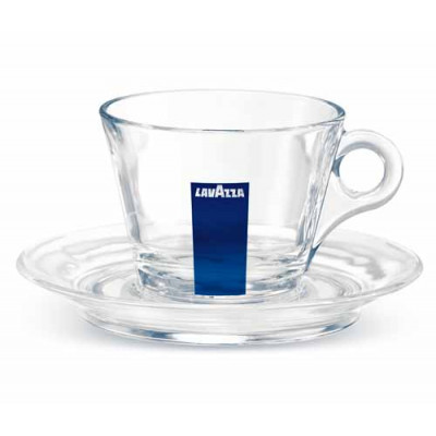 Чашка Lavazza для капучино с блюдцем стекло Чашка Lavazza для капучино с блюдцем стекло