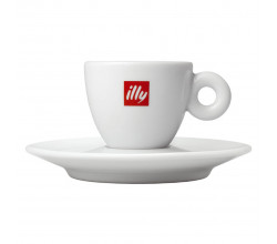 Cup illy espresso with a saucer
