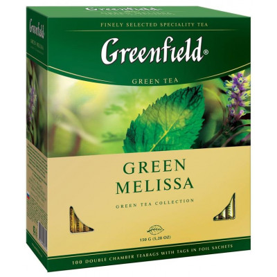 Чай пакетований Greenfield Green Melissa 100 шт Чай пакетований Greenfield Green Melissa 100 шт