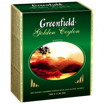 Чай пакетований Greenfield Golden Ceylon 100 шт Чай пакетований Greenfield Golden Ceylon 100 шт