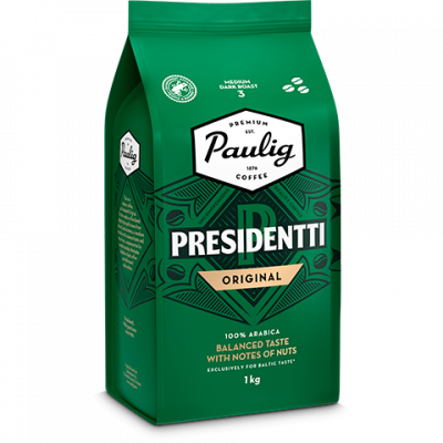 Кава в зернах Paulig Presidentti Original Strong 1 кг Кава в зернах Paulig Presidentti Original Strong 1 кг